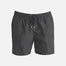 Decoupage image of Louis Dark Grey ultralight men's swim shorts by Moeva, displaying multiple angles and details. Highlighting the sleek design, elastic waistband, drawstrings with black nickel stoppers, and Moeva patch. Ideal for stylish and comfortable beachwear."