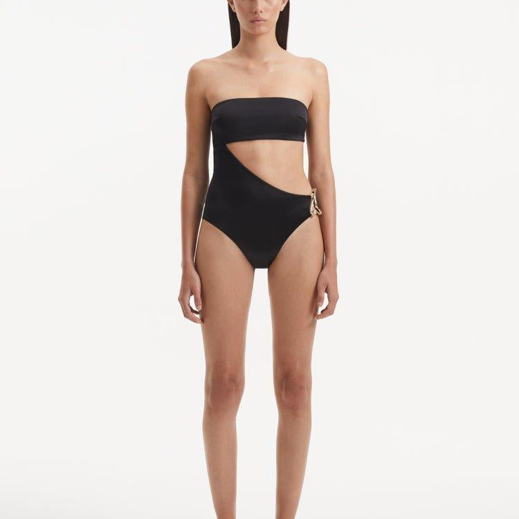 Gigi & Bella Hadid - Marilla Black Bandeau Satin Swimsuit | Moeva | Swimsuit | Each week unveils new pieces—luxury swimwear, fluid resort silhouettes, and elevated summer-to-evening essentials designed to carry you from coastal escapes to city nights.