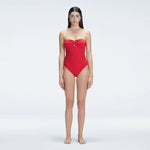 Zephyrine Red Bandeau Swimsuit | Moeva | One-Piece | Each week unveils new pieces—luxury swimwear, fluid resort silhouettes, and elevated summer-to-evening essentials designed to carry you from coastal escapes to city nights.