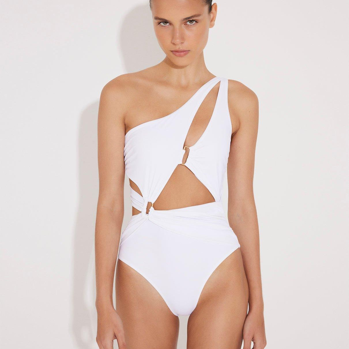 Adelina White Swimsuit | Moeva | Swimsuit | Each week unveils new pieces—luxury swimwear, fluid resort silhouettes, and elevated summer-to-evening essentials designed to carry you from coastal escapes to city nights.