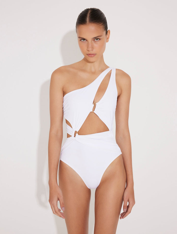 Marcella White Bikini Top - Strapless Bandeau Swim Top