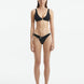 eron Black Bikini Bottom with hipster design, featuring shell-shaped gold button details.
