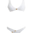 Artistic decoupage of the Aeron White Bikini Set, featuring its radiant white hue and harmonious design