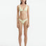 Aeron Yellow Bikini Bottom with chic hipster cut and shell-shaped gold button details.