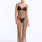 Front View: Model in Aliana Black Dress - Scoop Neckline, Maxi Dress, Sleeveless, Chic Style, Ankle-Length, Embellished with Clear Glass Beads, MOEVA Luxury Beachwear