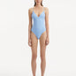 Anahita Baby Blue Swimsuit showcasing wavy textured top and soothing color.