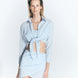 Antonia Gingham Baby Blue Skirt -Beachwear Skirt Moeva