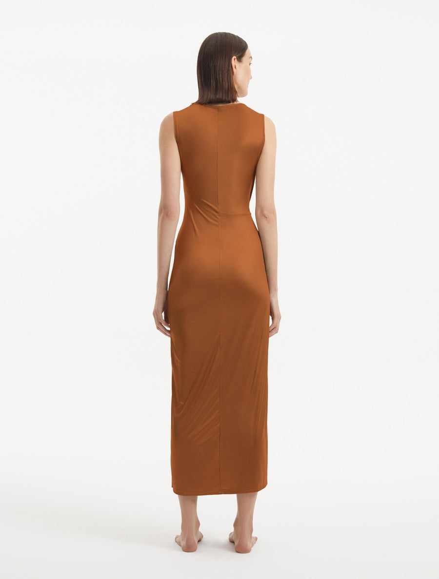 Apollo Brown Dress -RTW Dresses Moeva