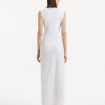 "Back view of the Apollo White Dress, showing the elegant ankle-length and the clean, sophisticated white color."