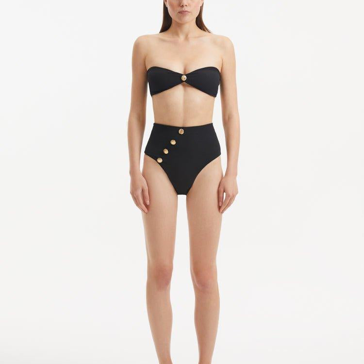 Baia Black High Waist Bikini Bottom | Moeva | Bikini Bottom | Each week unveils new pieces—luxury swimwear, fluid resort silhouettes, and elevated summer-to-evening essentials designed to carry you from coastal escapes to city nights.