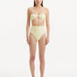 Front view of Baia Yellow Bikini Top, showcasing bandeau design and vibrant yellow hue.