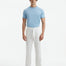 Front view of Baron Baby Blue T-Shirt on mannequin, showcasing the classic crew neckline and slim fit.