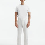 Front view of Baron White T-Shirt on model, highlighting the slim fit and breathable fabric.
