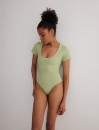 Ulrika Green/Nude Reversible Bodysuit Moeva