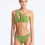 Calix Green Mid-Rise Bikini Bottom With Clear Glass Hoop Accessory -Bikini Bottom Moeva