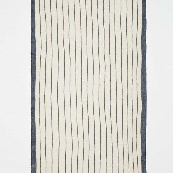 Capri Dark Blue/Beige Towel | Moeva | Towel | Each week unveils new pieces—luxury swimwear, fluid resort silhouettes, and elevated summer-to-evening essentials designed to carry you from coastal escapes to city nights.