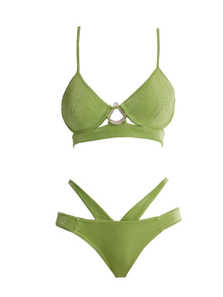 Cassia Green Bikini Set -Bikini Sets Moeva