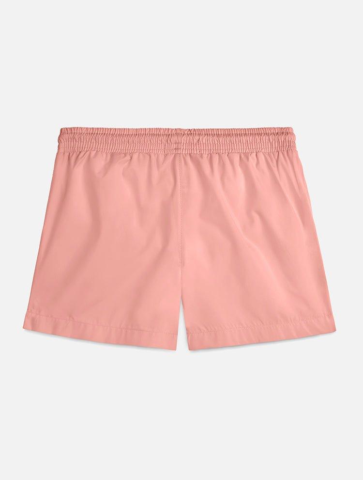 "Back view of the Charlie Old Rose Kids Swim Shorts, displaying the comfortable fit and the minimalist design."