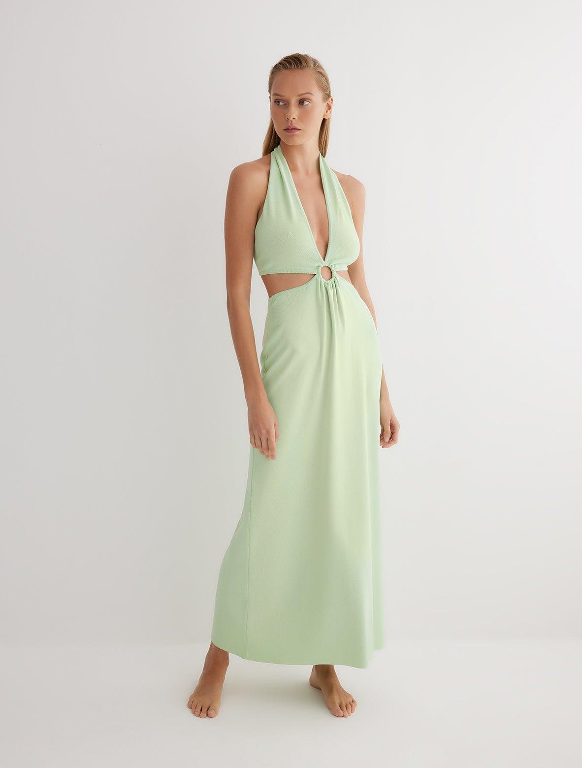 Clemence Mint Green Knitted Dress | Moeva | RTW Dresses | Each week unveils new pieces—luxury swimwear, fluid resort silhouettes, and elevated summer-to-evening essentials designed to carry you from coastal escapes to city nights.