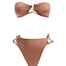 Decoupage view of Elegant Clyde Brown Bikini Set, detailing the premium Italian fabric and luxurious finish.