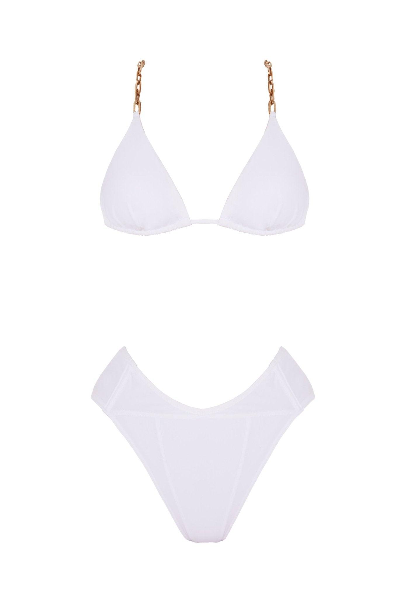 Como White Bikini Set -Bikini Sets Moeva