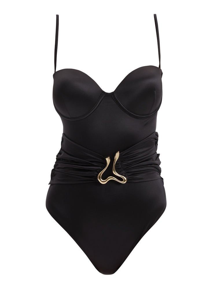 Coral Black Swimsuit -Swimsuit Moeva