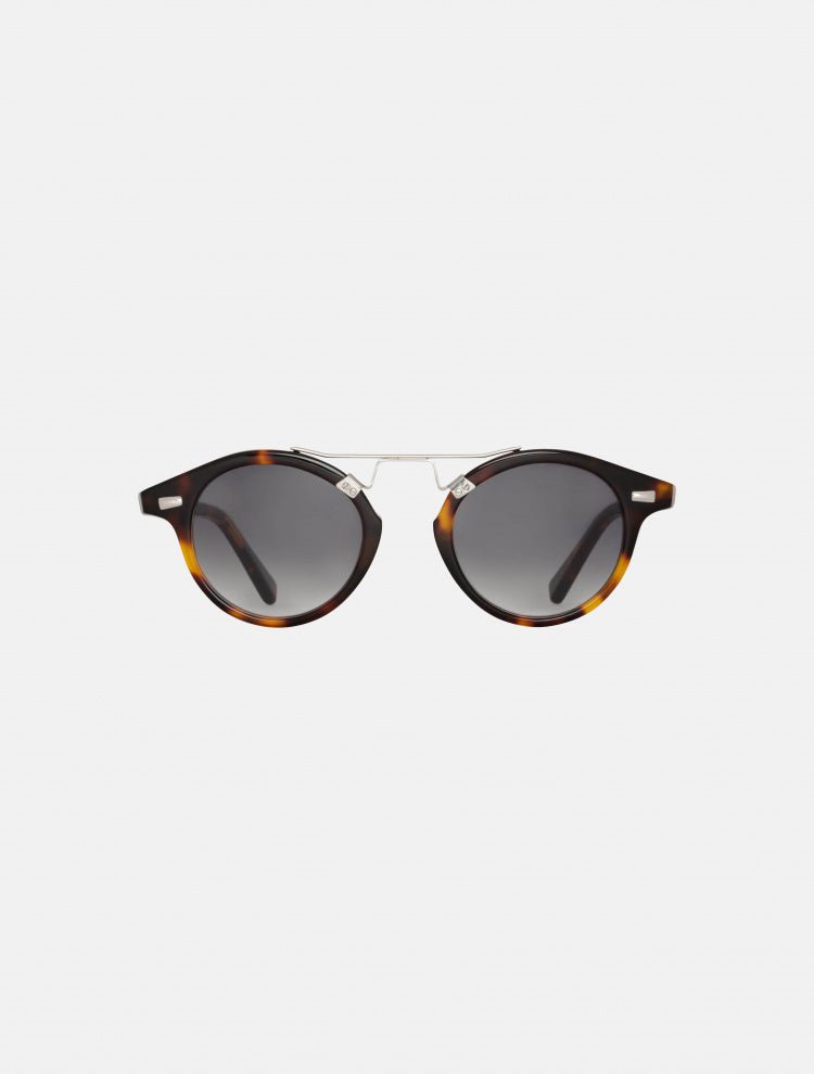 Cosmo Havana/Gradient Dark Grey Round Shaped Sunglasses With Gold-Tone Metal Accents -Women Sunglasses Moeva