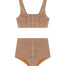 Front View of Daisy Bronze Kids Bikini - MOEVA Luxury Swimwear, Two Pieces, Square Neck, Fully Lined, MOEVA Luxury  Swimwear 