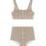 Front View of Daisy Silver Kids Bikini - MOEVA Luxury Swimwear, Two Pieces, Square Neck, Fully Lined, MOEVA Luxury  Swimwear 