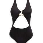Decoupage image of the Dwyn Black Swimsuit, illustrating its elegant design and premium craftsmanship.