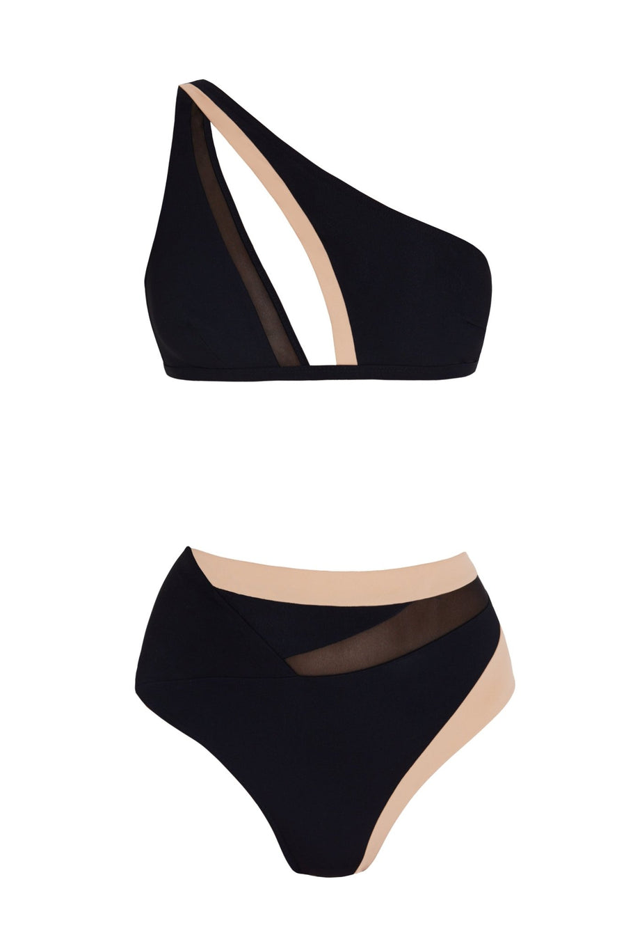 Etta Black/Nude Bikini Set -Bikini Sets Moeva