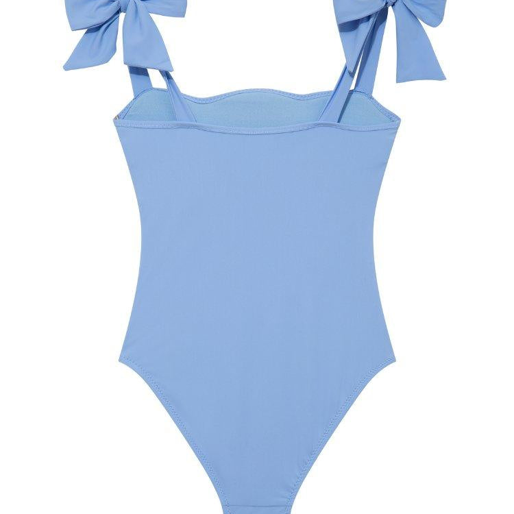 Everlee Baby Blue Kids Swimsuit with Bow Strap Detail | Moeva | Swimsuit | Each week unveils new pieces—luxury swimwear, fluid resort silhouettes, and elevated summer-to-evening essentials designed to carry you from coastal escapes to city nights.