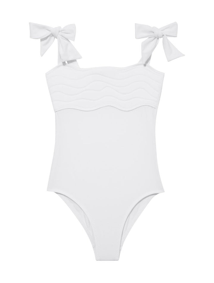 Everlee White Swimsuit -Kids Swimsuits Moeva