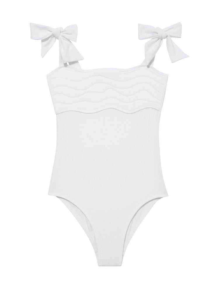 Everlee White Swimsuit -Kids Swimsuits Moeva