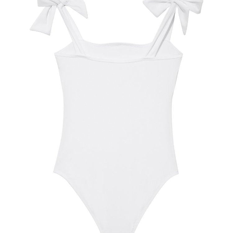 Everlee White Kids Swimsuit with Bow Strap Detail | Moeva | Swimsuit | Each week unveils new pieces—luxury swimwear, fluid resort silhouettes, and elevated summer-to-evening essentials designed to carry you from coastal escapes to city nights.