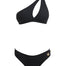 Introducing the Eyre Black Bikini Set, a statement piece from our SS24 collection. This ensemble encapsulates the mystique of moonlit seas and the vigor of the athletic spirit. It’s a marriage of elegance and edge, making it a must-have for those who appreciate a touch of drama in their swimwear. The Eyre bikini top stands out with its unique one-shoulder design, exuding an aura of modern sophistication. The dark, ebony hue amplifies its allure, evoking images of silent seas under a velvet night sky. Decora