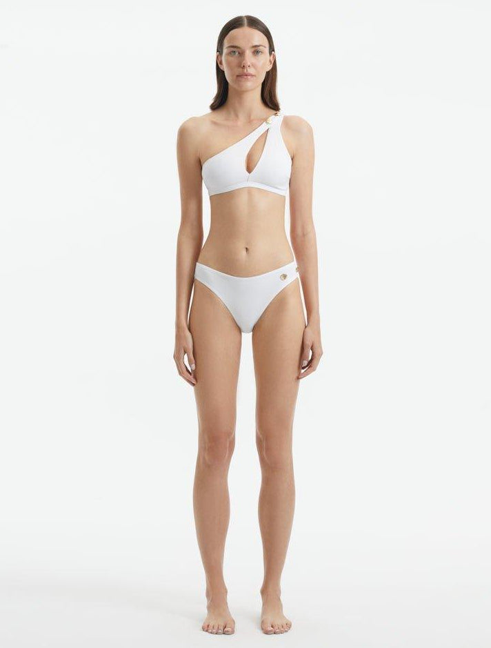 Eyre White Mid Coverage Textured Bikini Bottom | Moeva | Bikini Bottom | Each week unveils new pieces—luxury swimwear, fluid resort silhouettes, and elevated summer-to-evening essentials designed to carry you from coastal escapes to city nights.