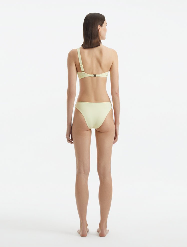 Back view of the Eyre Yellow Bikini Top, highlighting the adjustable strap and secure fit.