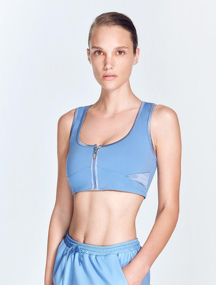 Fanny Blue Bra | Moeva | Activewear | Each week unveils new pieces—luxury swimwear, fluid resort silhouettes, and elevated summer-to-evening essentials designed to carry you from coastal escapes to city nights.