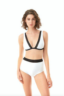 Faye White Black Bikini Bottom -Bikini Bottom Moeva