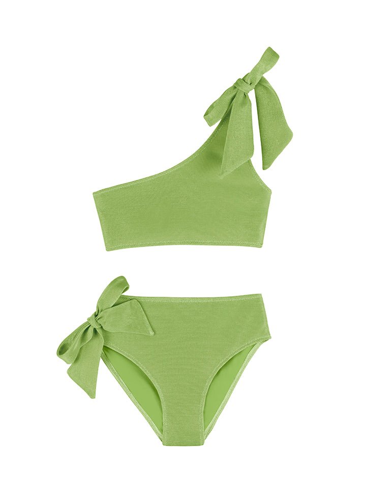 Giulia Green One Shoulder Bikini -Kids Bikinis Moeva