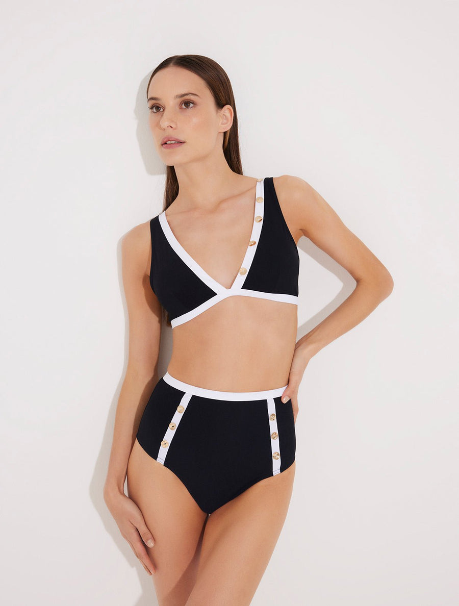Greca Black/White Bikini Set -Bikini Sets Moeva