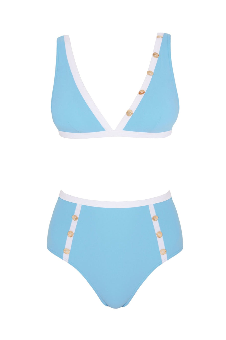 Greca Blue/White Bikini Set -Bikini Sets Moeva