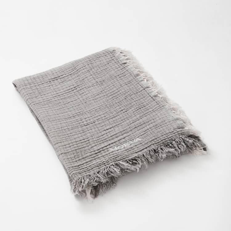 Ibiza Dark Grey/Ecru Towel | Moeva | Towel | Each week unveils new pieces—luxury swimwear, fluid resort silhouettes, and elevated summer-to-evening essentials designed to carry you from coastal escapes to city nights.