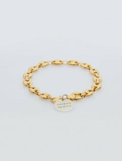 Front View of Isla Gold/Silver Bracelet - MOEVA Luxury  Swimwear, 925 Sterling Silver Gold Micron Layered & Rhodium Plated, Brass Gold Micron Layered & Rhodium Plated, Length: 14 cm, STERLING SILVER 925, MOEVA Luxury  Swimwear     