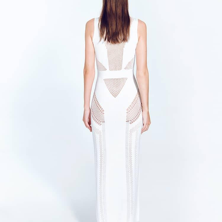 Izzy White Sleeveless Knitted Maxi Dress | Moeva | Dress | Each week unveils new pieces—luxury swimwear, fluid resort silhouettes, and elevated summer-to-evening essentials designed to carry you from coastal escapes to city nights.