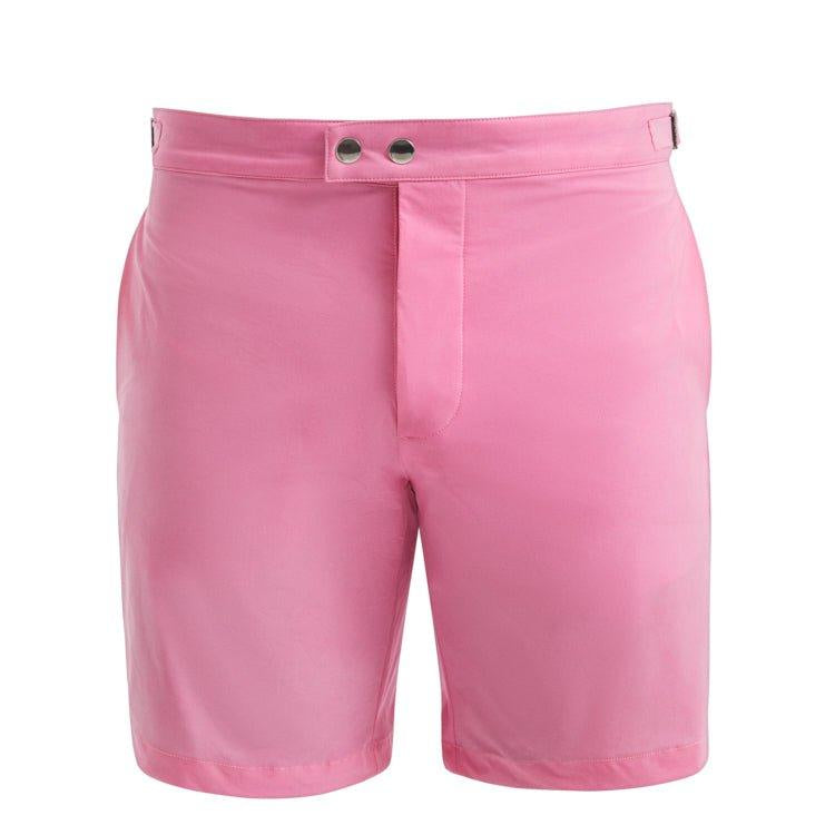 Jack Pink Bulldog Swim Shorts | Moeva | Shorts | Each week unveils new pieces—luxury swimwear, fluid resort silhouettes, and elevated summer-to-evening essentials designed to carry you from coastal escapes to city nights.
