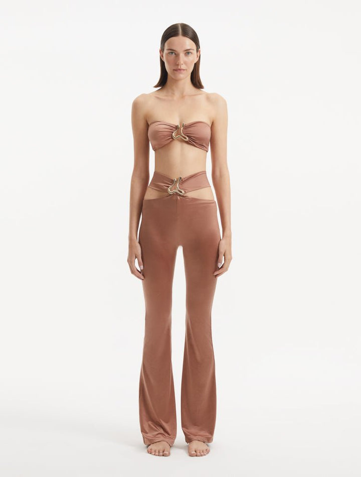 Jenna Brown Pants -Women Beachwear Pants Moeva
