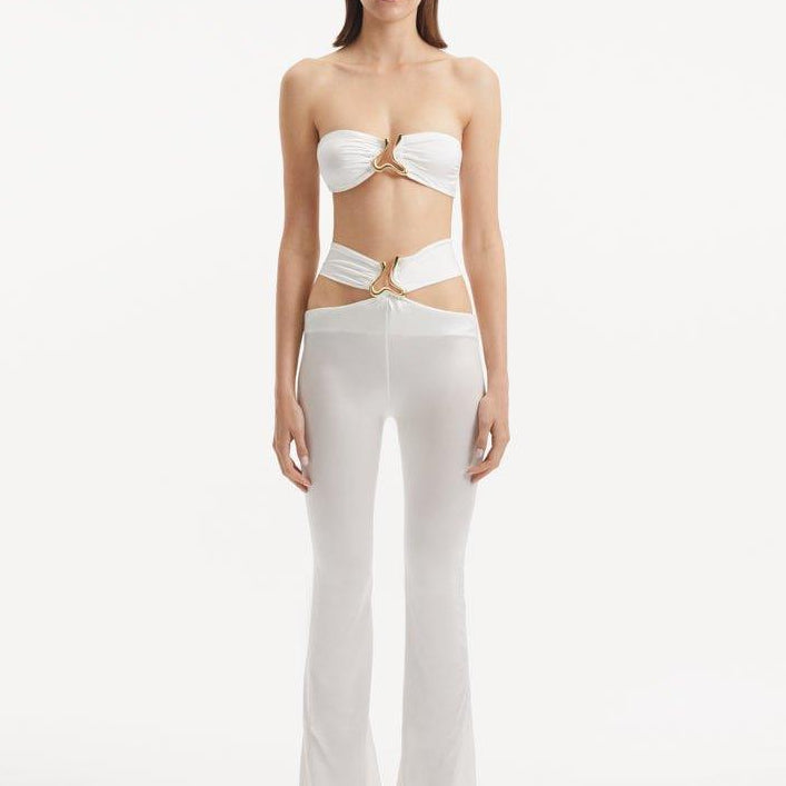 Yulia German - Clyde White Bandeau High Waist Satin Bikini Set | Moeva | Bikini Sets | Each week unveils new pieces—luxury swimwear, fluid resort silhouettes, and elevated summer-to-evening essentials designed to carry you from coastal escapes to city nights.