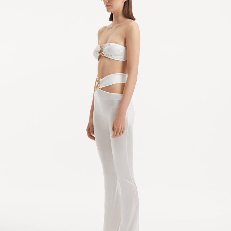 Yulia German - Clyde White Bandeau High Waist Satin Bikini Set | Moeva | Bikini Sets | Each week unveils new pieces—luxury swimwear, fluid resort silhouettes, and elevated summer-to-evening essentials designed to carry you from coastal escapes to city nights.